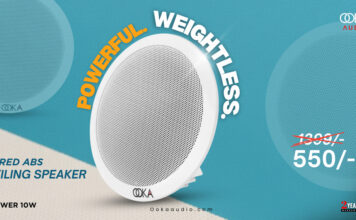 ओका ऑडियो का धमाका! सीलिंग स्पीकर सिर्फ ₹550/- रुपये में और 2 साल की गारंटी के साथ!